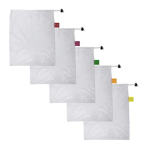 Spigo Reusable Mesh Produce Bags (Set of 5) - White