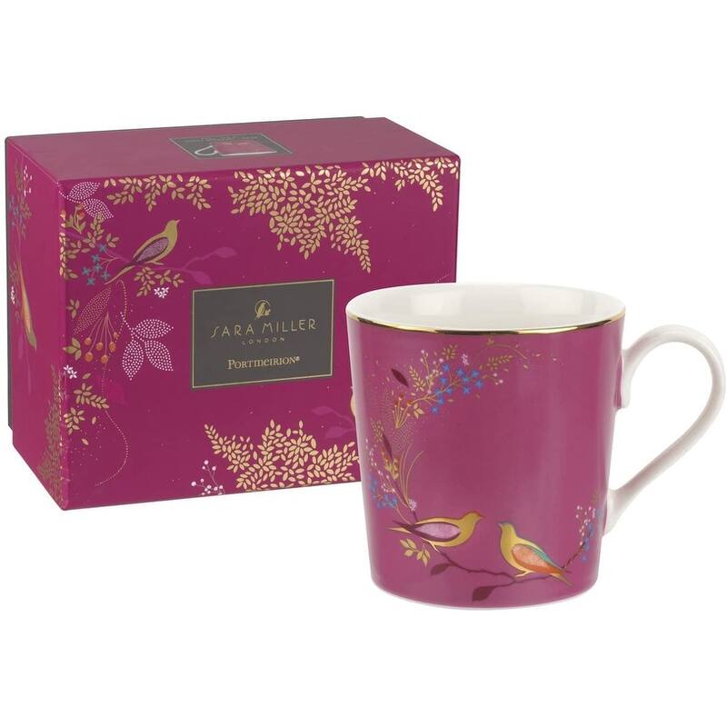 Sara Miller London for Portmeirion Chelsea Collection Mug - Pink, Birds