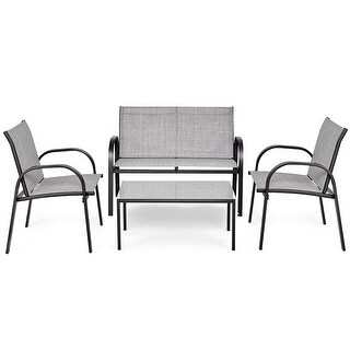 4 PCS Fabric Furniture Outdoor Sofa Conversation Set