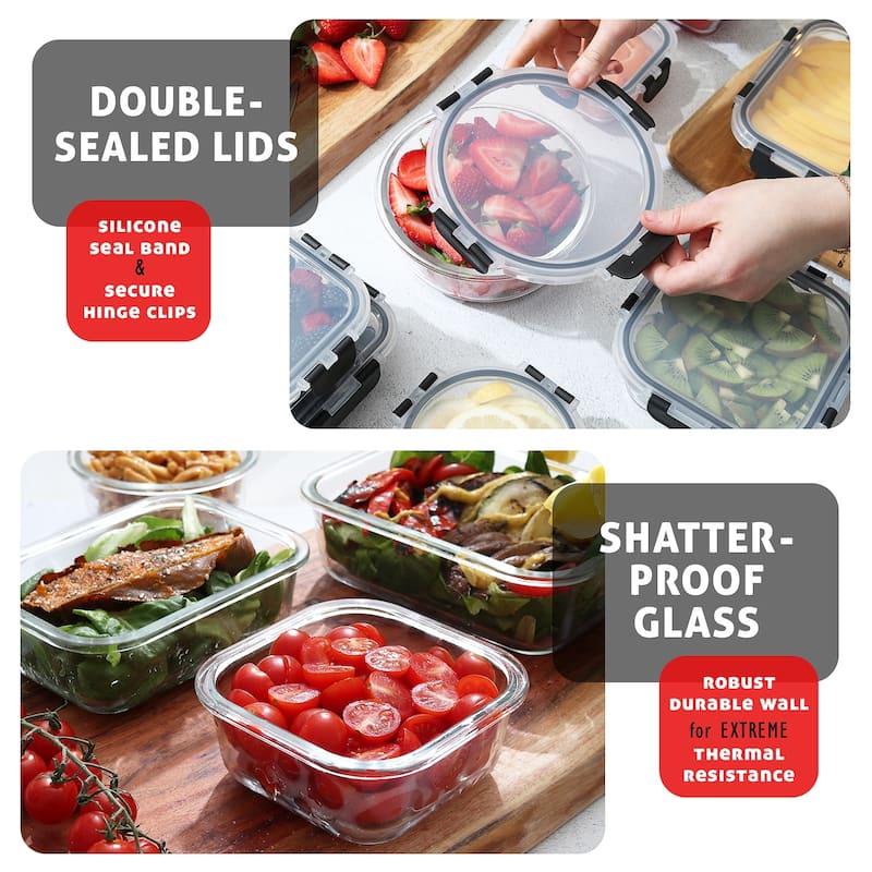 Empyrean Glass Food Storage Containers with Lids