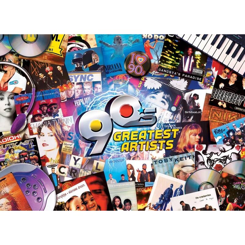Greatest 90's Artists 1000 Pc Jigsaw Puzzle Fun for Adults & Kids