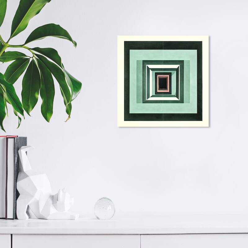 Wynwood Studio Abstract Smells like mint Green and Cream White Modern & Contemporary Wall Art Canvas Print - 12 x 12