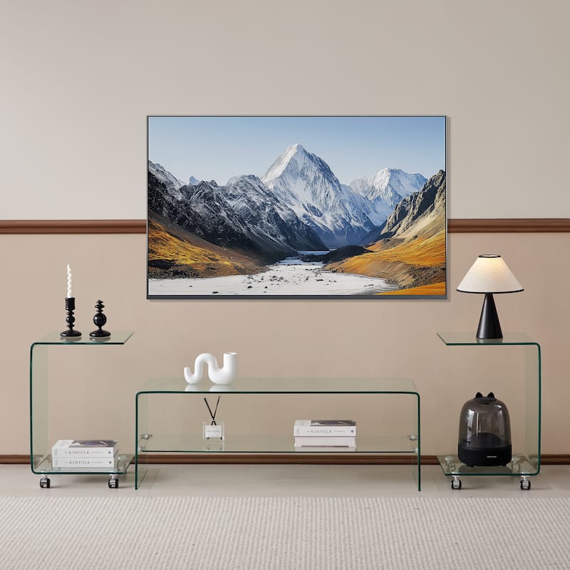 Tempered Clear Glass TV Stand for Living Room‌