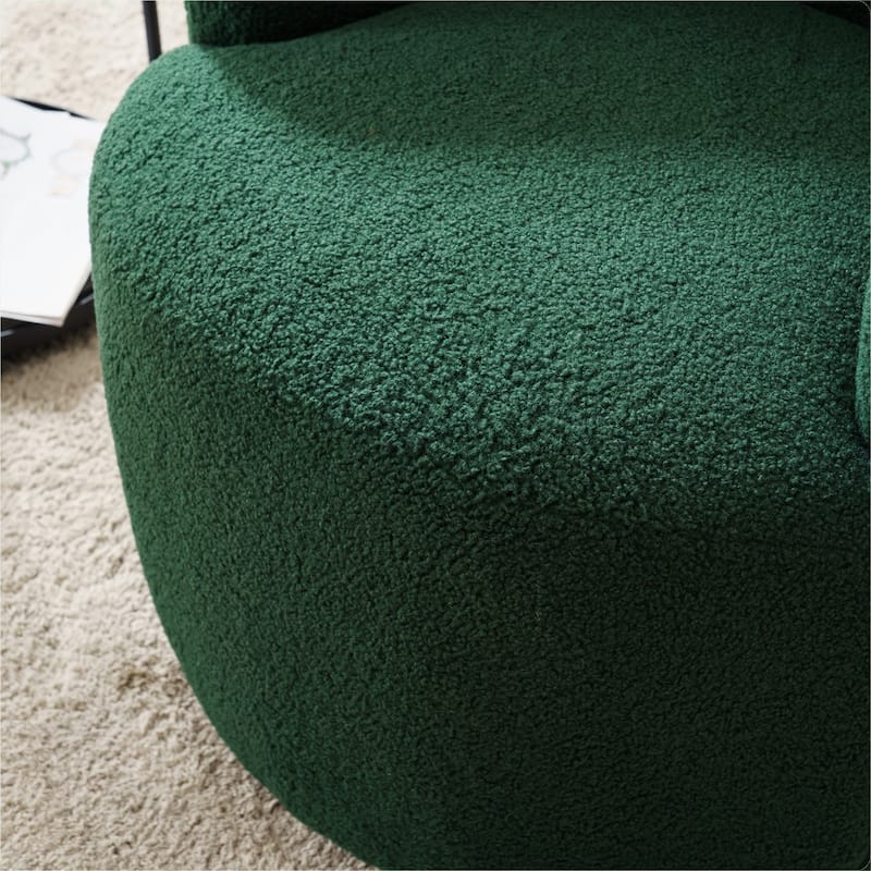 Teddy Fabric Swivel Accent Armchair Barrel Chair