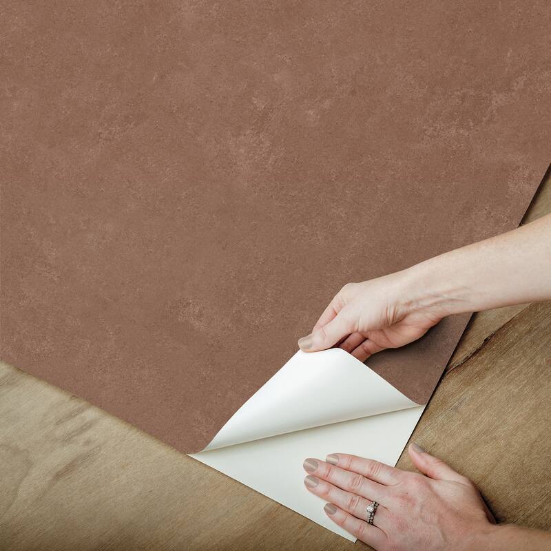 RoomMates Daphne Limewash Mocha Peel and Stick Wallpaper