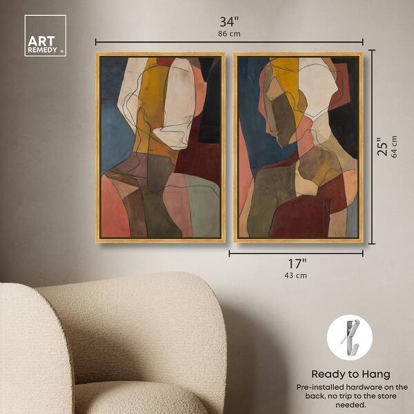 dimension image slide 6 of 24, Contemplation Dialogue Abstract Art Set Canvas Print by Art Remedy