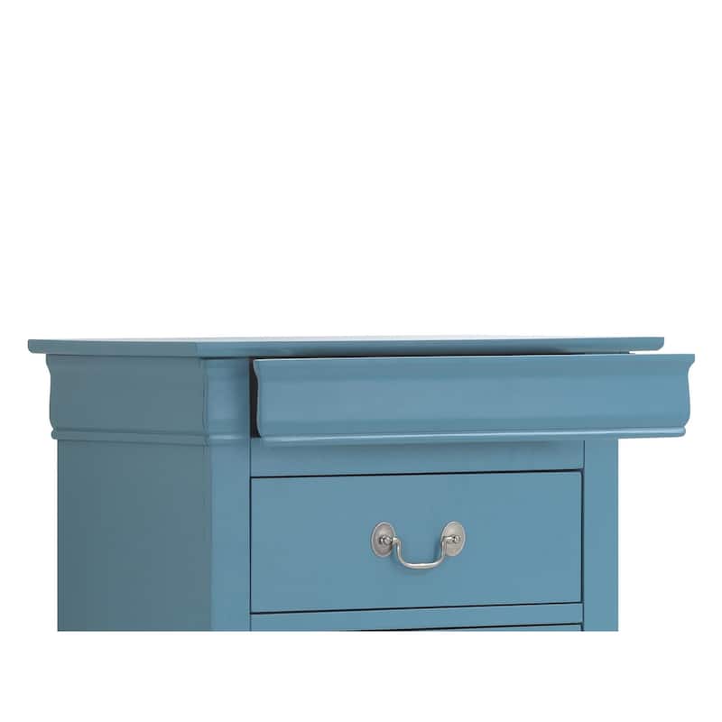 7-Drawer Wooden Bedroom Chest - 51" - Blue