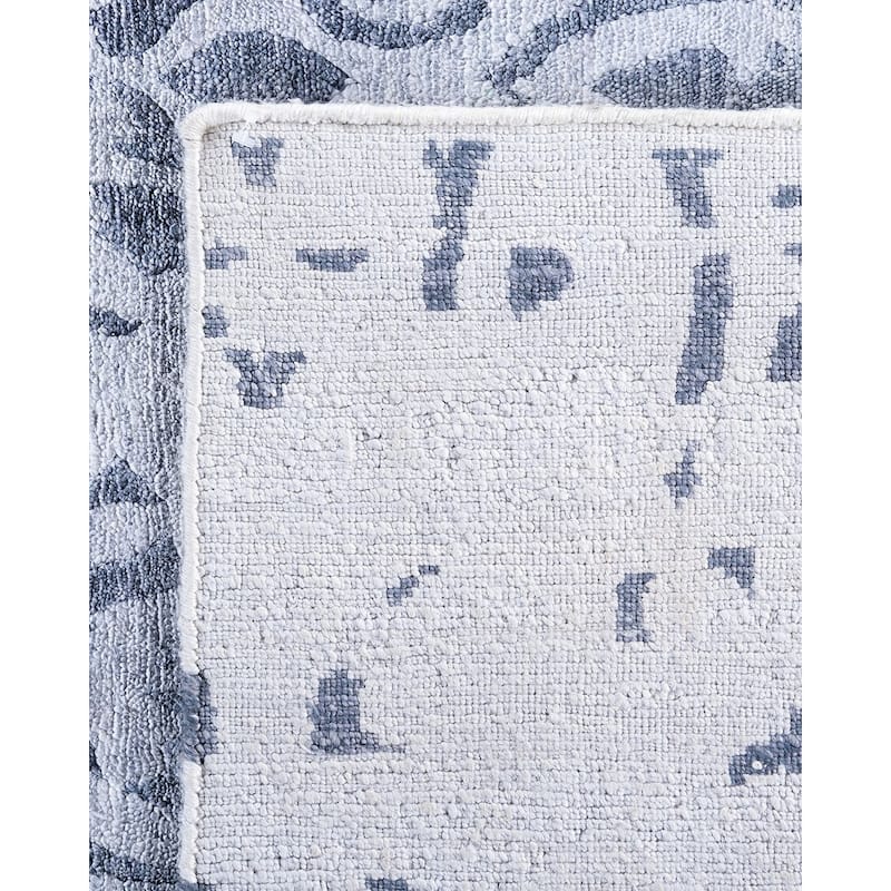 Modern One-of-a-Kind Hand-Knotted Area Rug, Blue - 8' 10" x 12' 0"