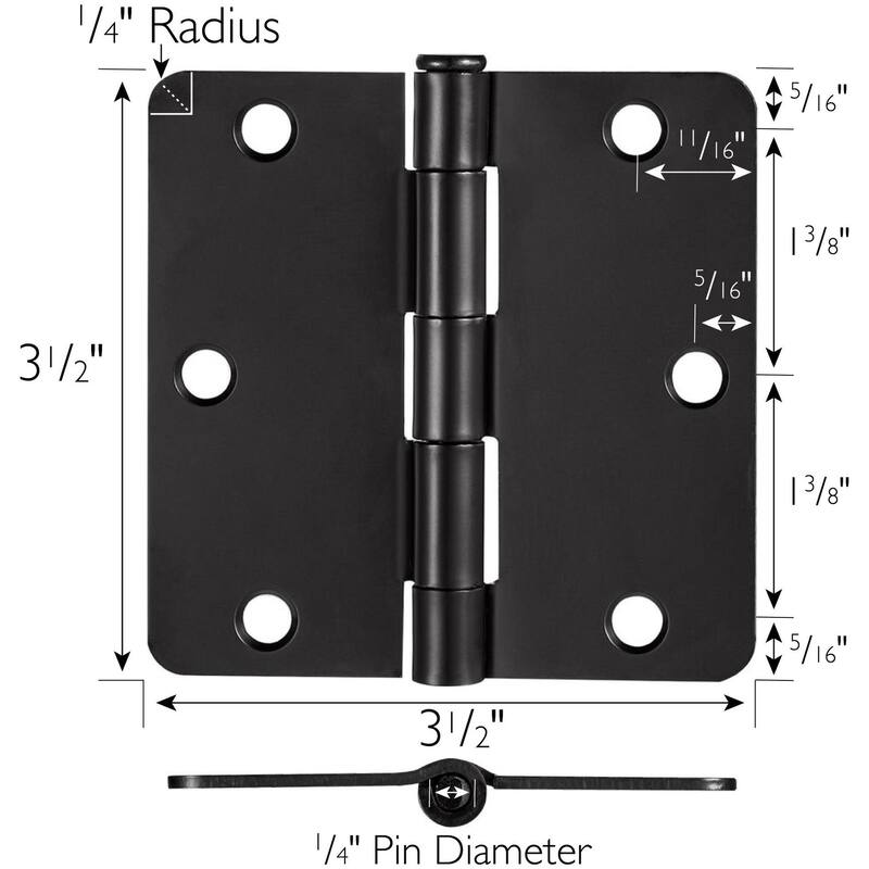 Design House 188896 3-1/2" x 3-1/2" Butt 1/4" Radius Corner Surface