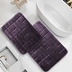 preview thumbnail 62 of 131, Clara Clark Ultra Soft Non Slip and Absorbent Bath Rug - Tiled Velvet Memory Foam Bath Mat Small-Large (2PK) - Purple Eggplant