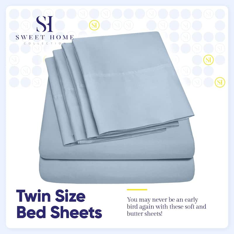 Sweet Home Collection 6 Piece Sheet Set, Deluxe Ultra Soft 1500 Series, Double Brushed Microfiber