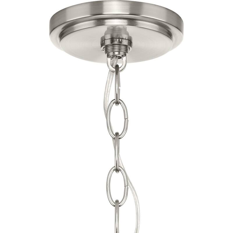 Gilliam Collection Six-Light Brushed Nickel New Traditional Chandelier - 27.62 in x 27.62 in x 24.87 in