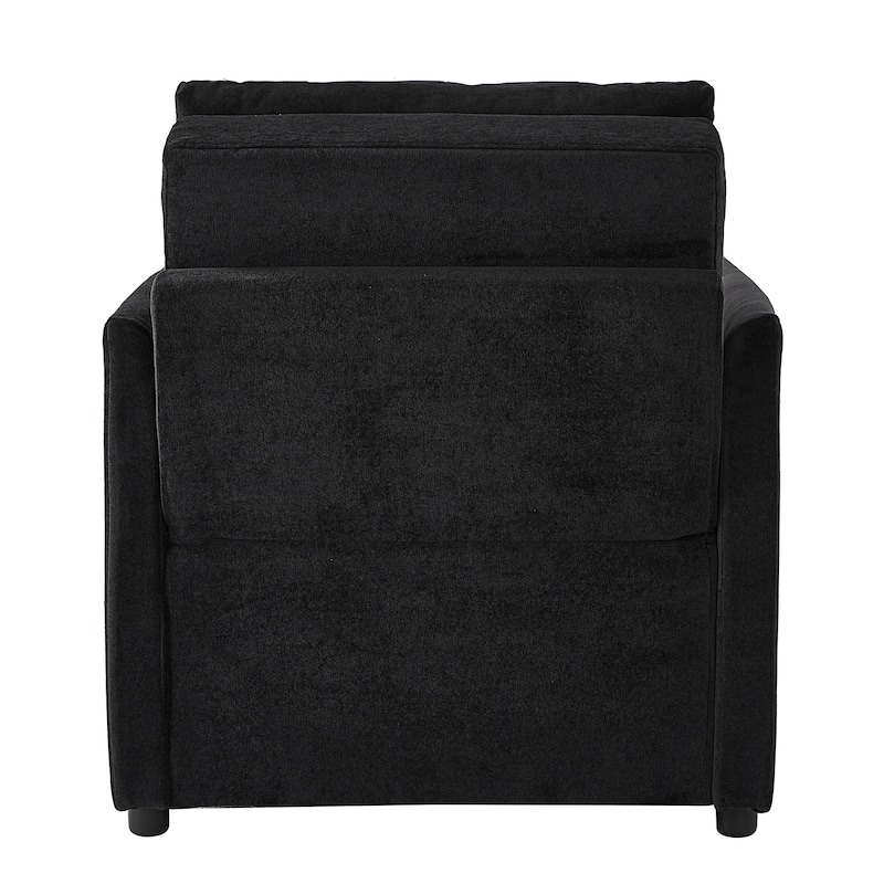 Roomfitters Convertible Sleeper Sofa with Pull-Out Bed 5-Position Adjustable Backrest Side Pockets & Storage Basket