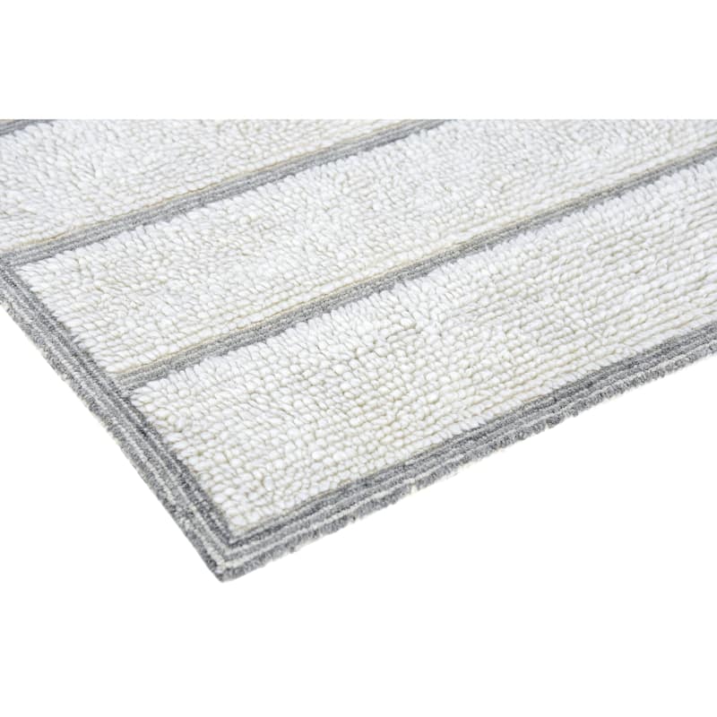 Isabel Ivory and Natural Wool High - Low Area Rug - 6' x 9'