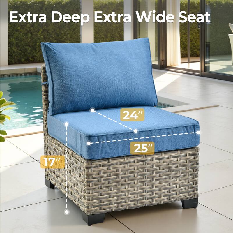 HOOOWOOO 8-piece Wicker Patio Furniture Swivel Chair Set