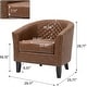 preview thumbnail 78 of 90, Axia Barrel PU Leather Accent Chair with Nailhead Trim Brown - 2 Set