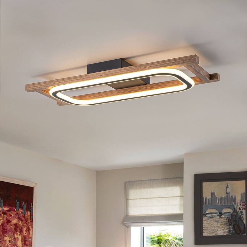 Modern Farmhouse Rectangle LED Semi Flush Mount - 23.6