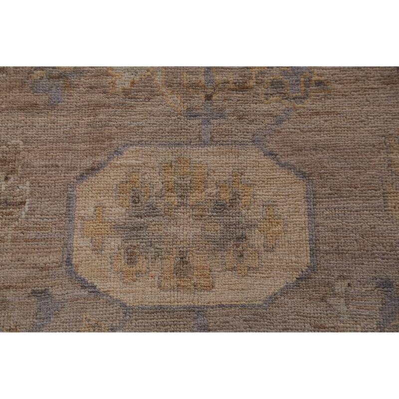 Hand Knotted Oriental 100% Wool Carpet Transitional All-Over Beige & Ivories Oushak Area Rug - 11' 8'' X 8' 9''