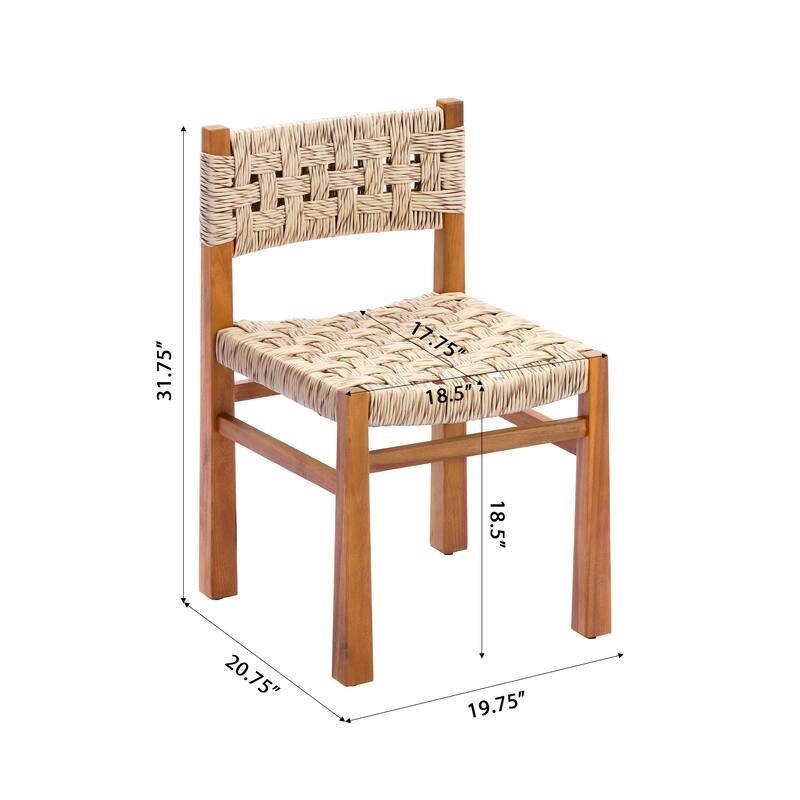 Christopher Knight Home - 5-Piece Dining Set with Acacia Wood Frame & Light Grey Wicker Weave Chairs and Square Table