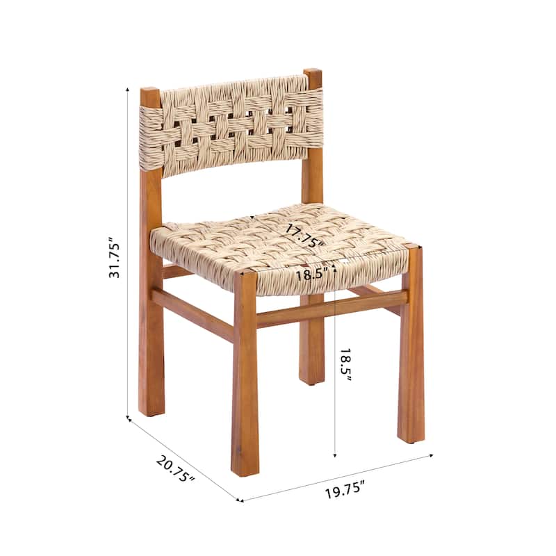 Christopher Knight Home - Norah 7-Piece Outdoor Acacia Wood Dining Set with Woven Wicker Chairs & 70" Rectangular Slat Table