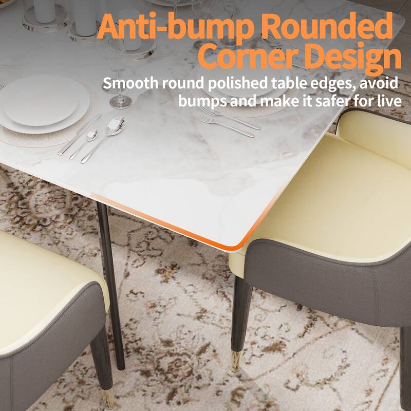Sintered Stone and Iron Expandable Large Dining Table