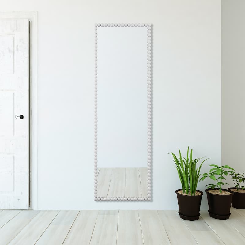 Uttermost Serna White Tall Mirror - 23.38"W x 72.25"H x 2.25"D