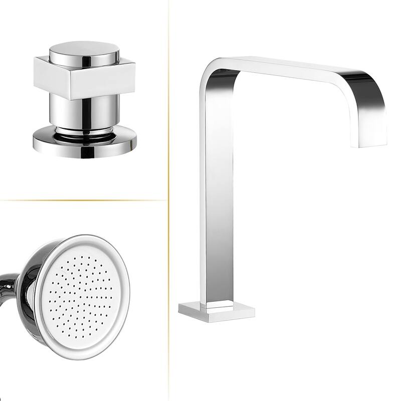 Altair Vikran Triple Handle Deck-Mount Roman Tub Faucet Trim with Handshower