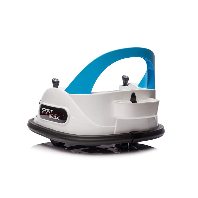 12V Kids Ride-On Bumper Car for Ages 1.5-5, Remote Control with Bluetooth & 360° Spin, Safety Belt - White