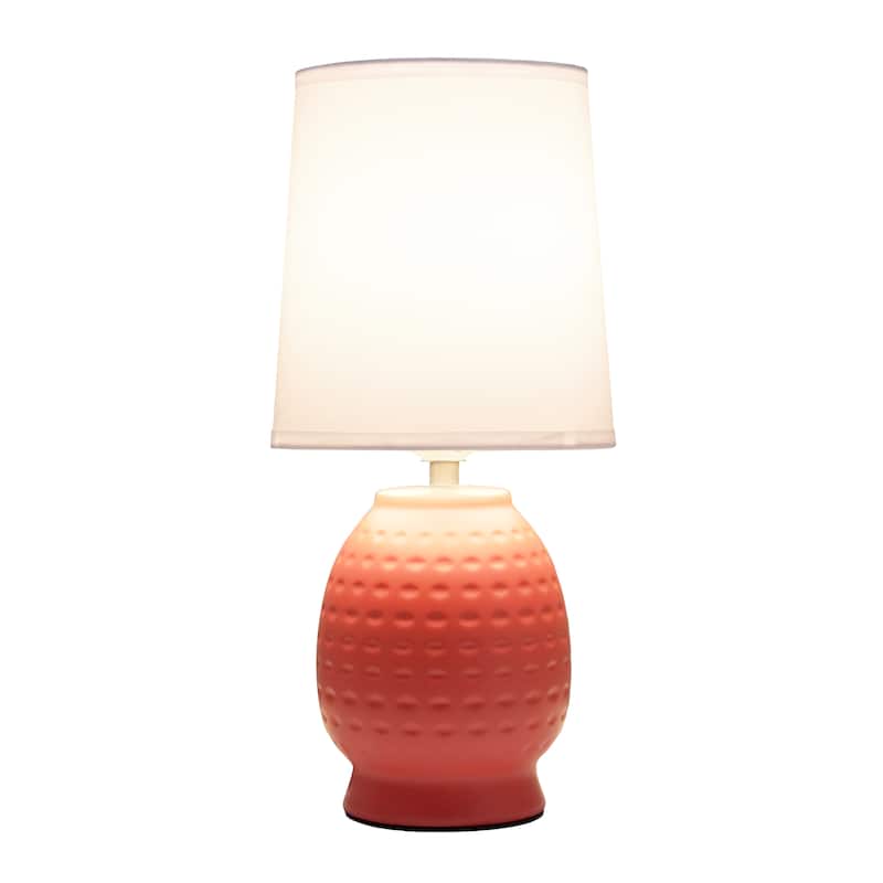 Ceramic Table Lamp with Fabric Shade for Small Spaces - 6 x 6 x 13 in. (L x W x H)