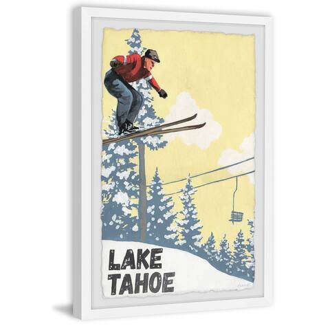'Ski Jump at Lake Tahoe' Framed Painting Print