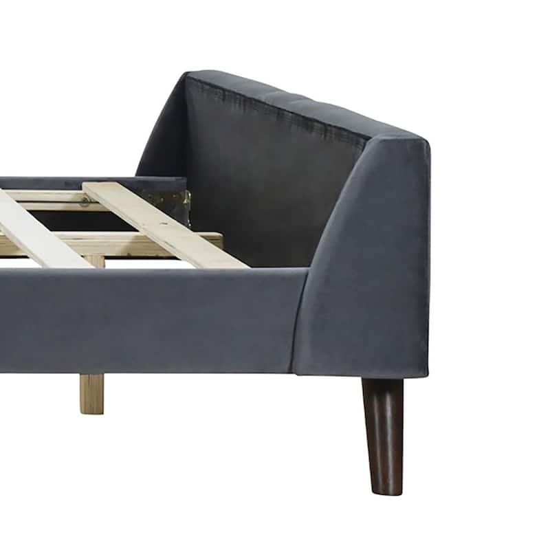 Classic Velvet Upholstered Platform Bed with Centre Support Legs