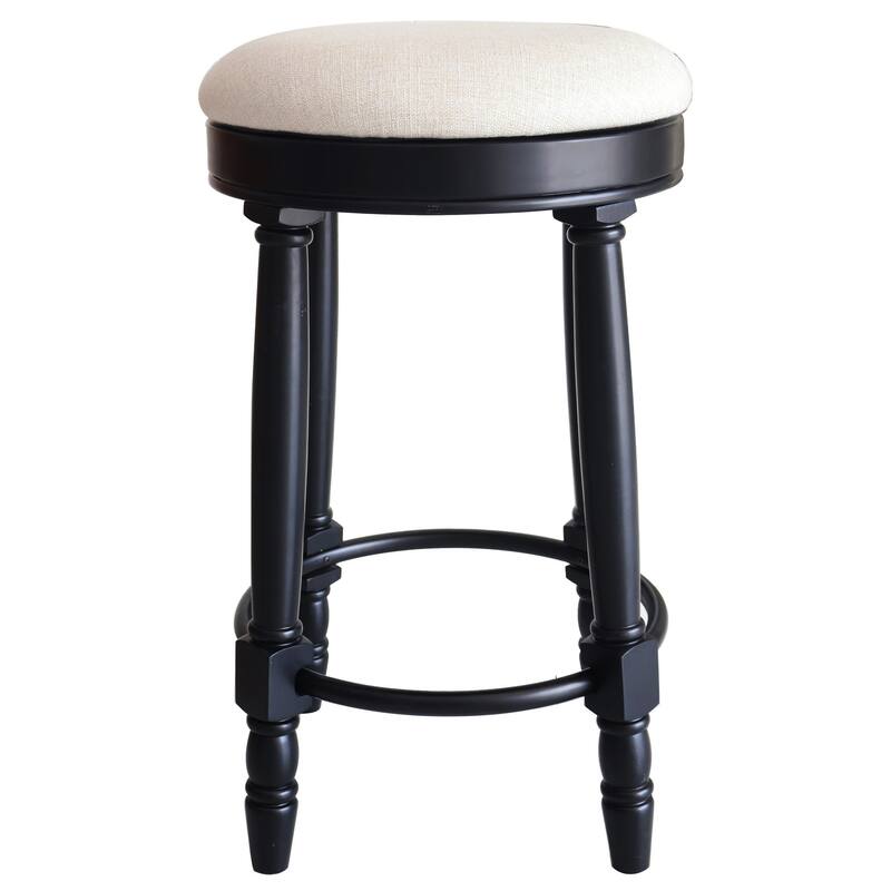 Bar Stools Set of 2, 26" Counter Height, 360° Swivel Wooden Bar stool with Fabric Upholstered Seat