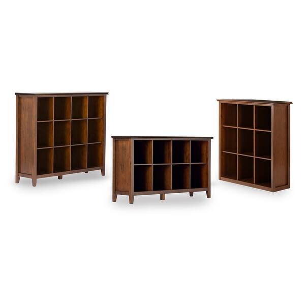 Shop Wyndenhall Stratford Solid Wood 45 Inch X 43 Inch Contemporary 9 Cube Bookcase And Storage Unit 43 2 W X 15 D X 44 6 H Overstock 6702876 Russet Brown