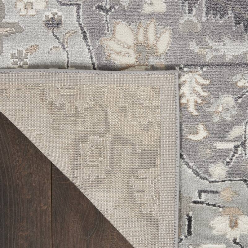 Power Loomed Abstract Floral Non Skid Stain Resistant Low Pile Area Rug - 90' X '27' X '0.25