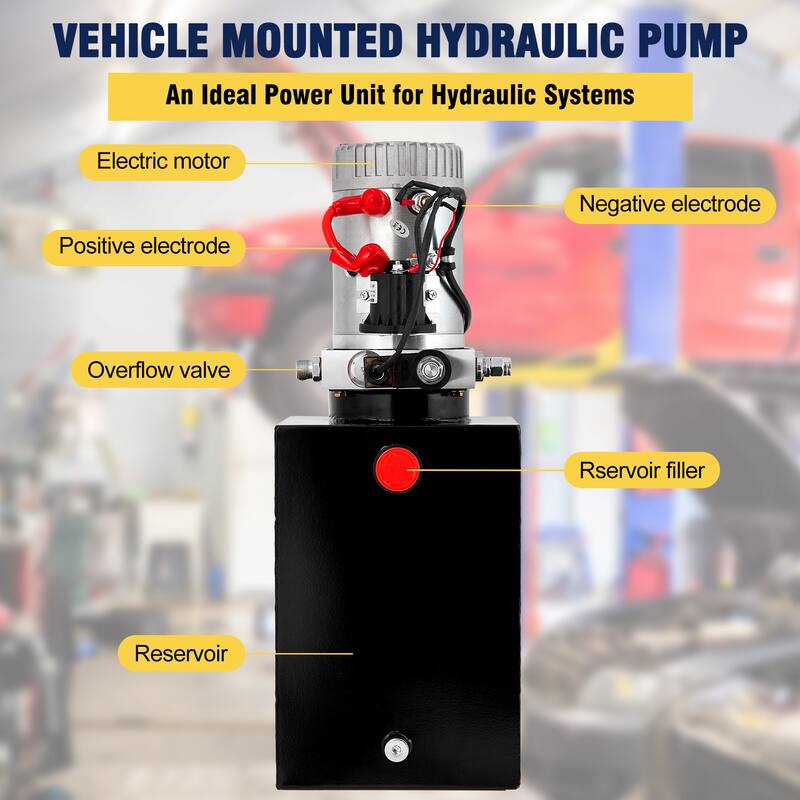 Electric 12V Single Phase Hydraulic Power Unit with 12L Steel Tank