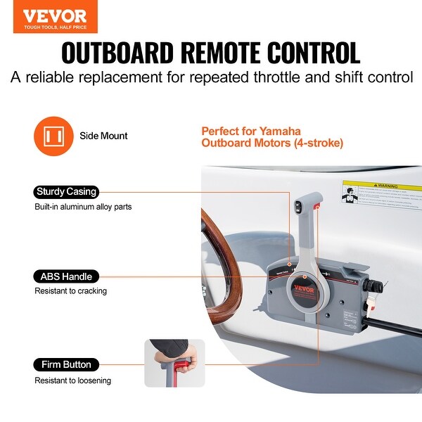 Boat Throttle Control, 703-48205-16 Side-Mounted Outboard