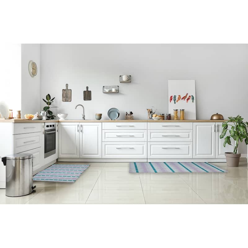 Watercolor Stripe Spring Chenille Rug
