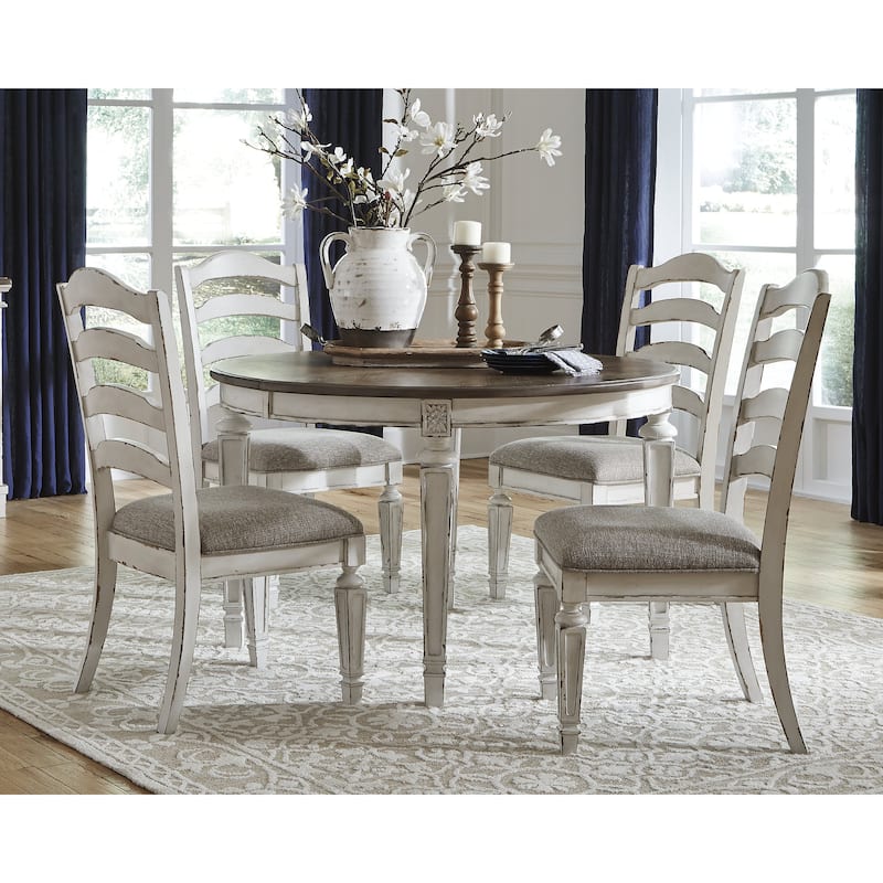 Signature Design by Ashley Realyn White / Light Brown 5-Piece Dining Package