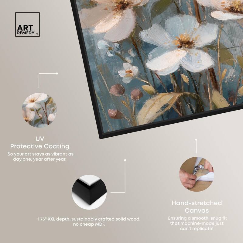 Vintage White Meadow Canvas by Art Remedy