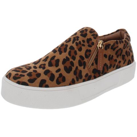 Volatile Womens Danity Fashion Sneakers Animal Print Laceless - Leopard/Tan