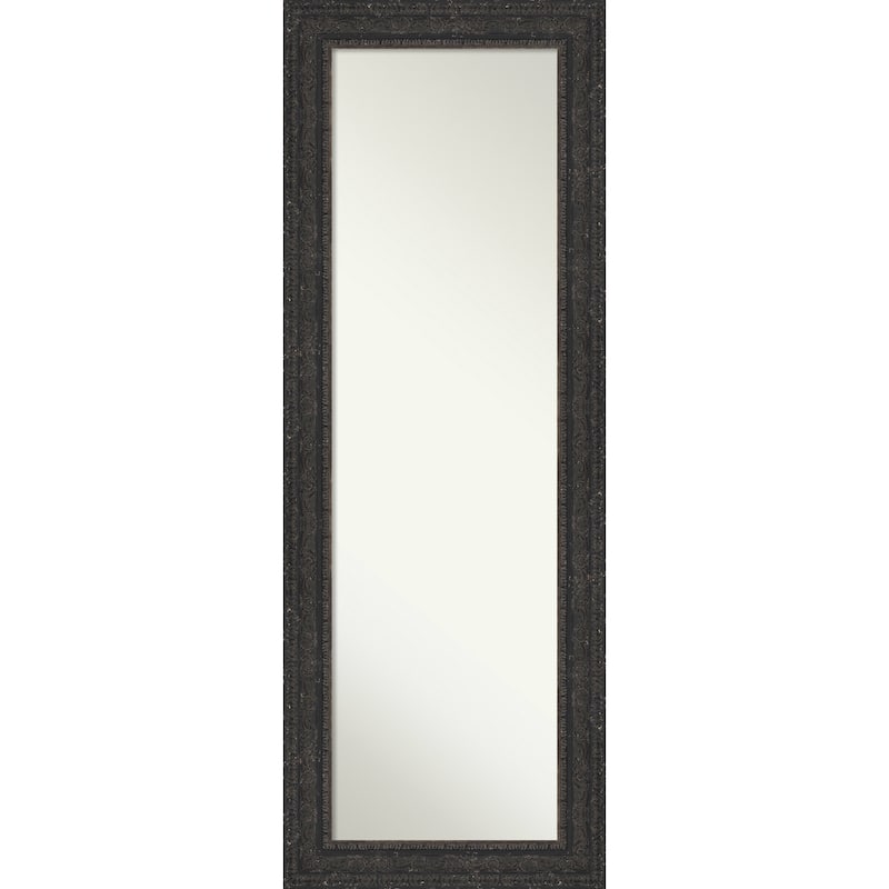 Attic Aged Non-Beveled Wood Framed Full-Length On the Door Mirror