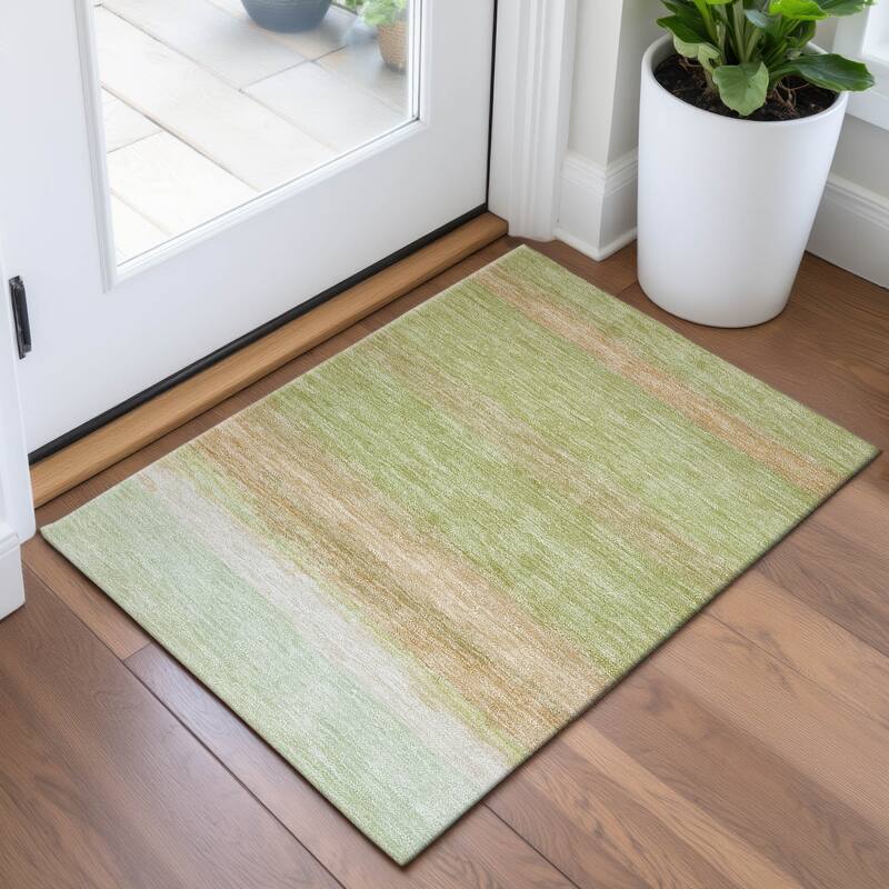 Premium Washable Super Soft Ombre Solid Mayfield Rug - Aloe - 1'8" x 2'6"
