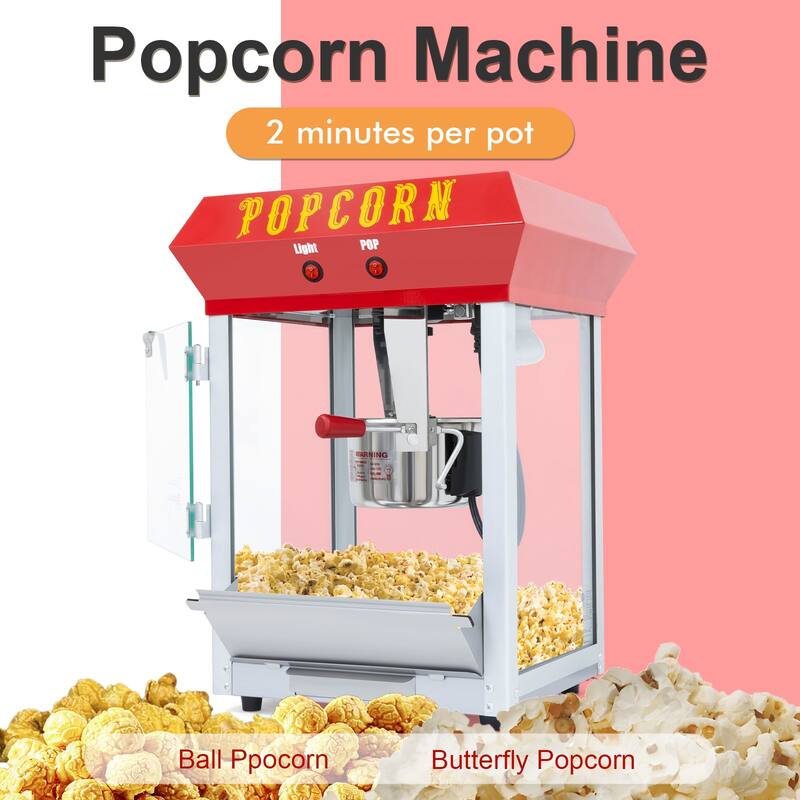 Bar Style Popcorn Machine, 6-Ounce Popcorn Maker Popper