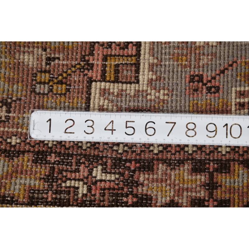 Geometric Heriz Persian Square Area Rug Handmade Wool Carpet - 4'7"x 5'5"
