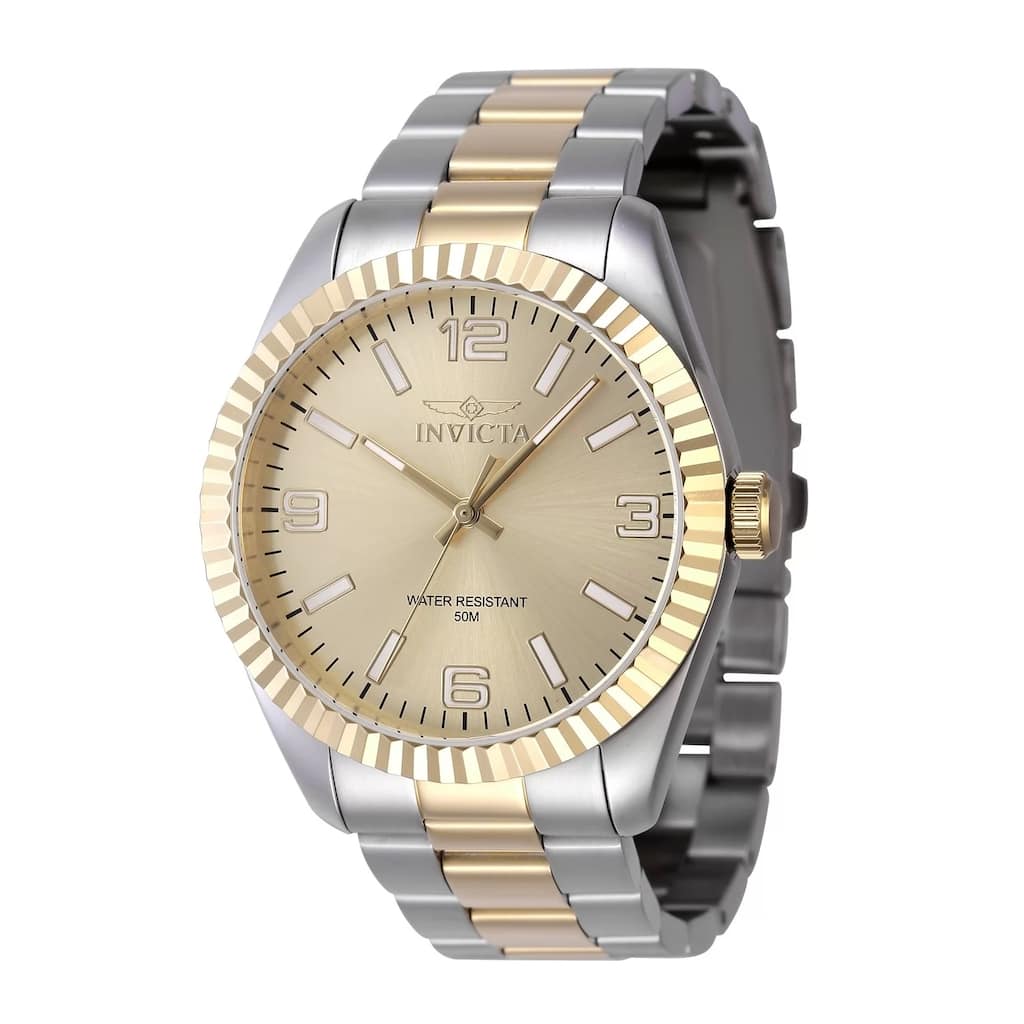 Invicta Men's 47457 Specialty Quartz 3 Hand Gold Dial Watch