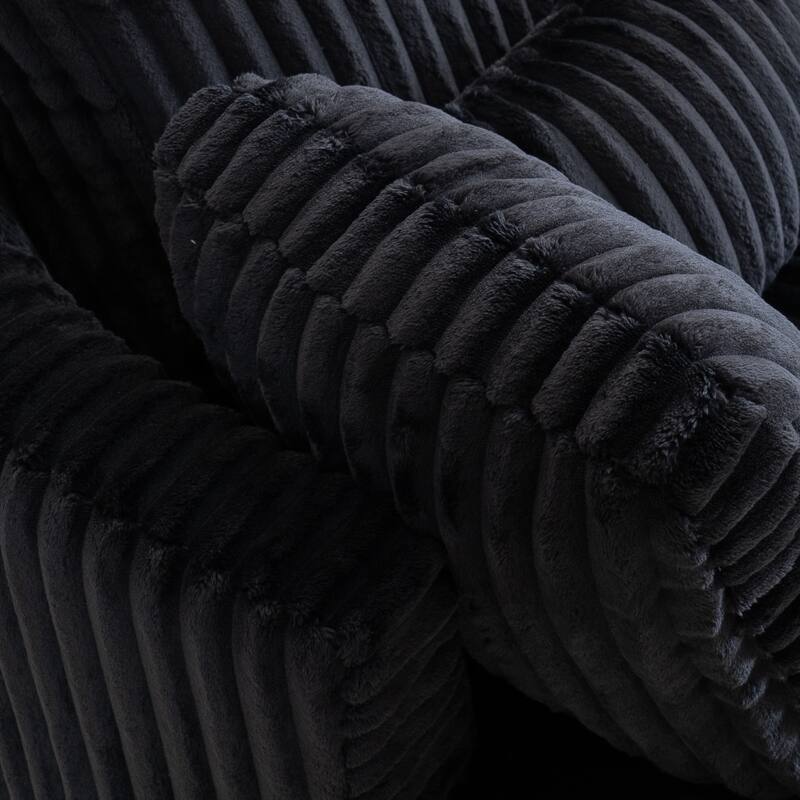 Corduroy Swivel Chair with 4 Pillows