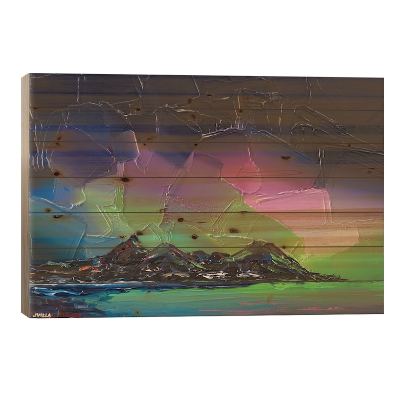 Iridescent Sky XVIII Print On Wood by Joseph Villanueva - Multi-Color - 18x26x1.5