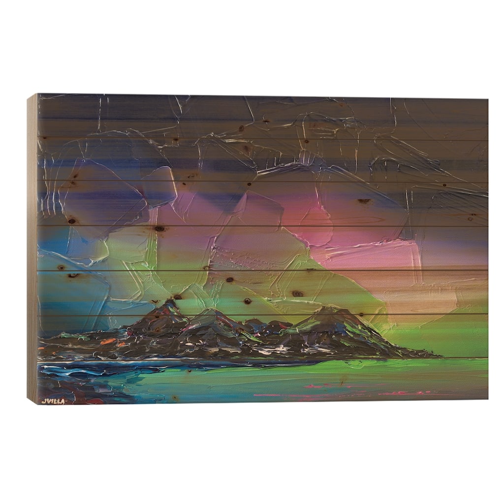 Iridescent Sky XVIII Print On Wood by Joseph Villanueva - Multi-Color