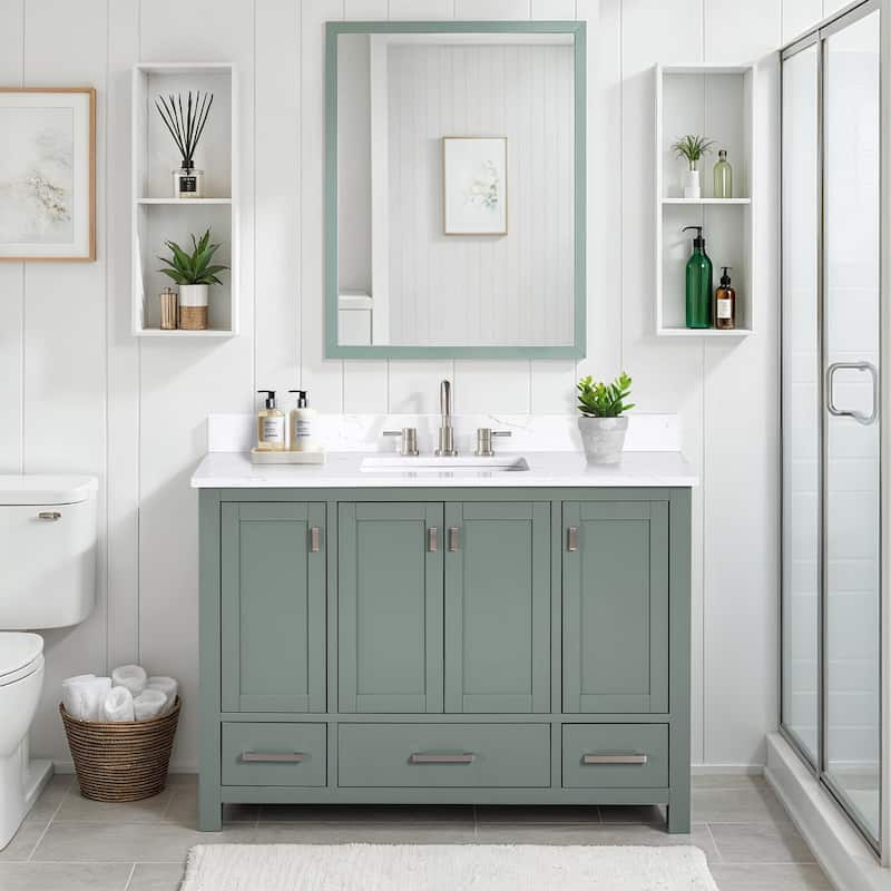 Avanity Modero 48 in. Single Sink Bathroom Vanity with Engineered Stone Top - 49"W x 22"D x 35"H