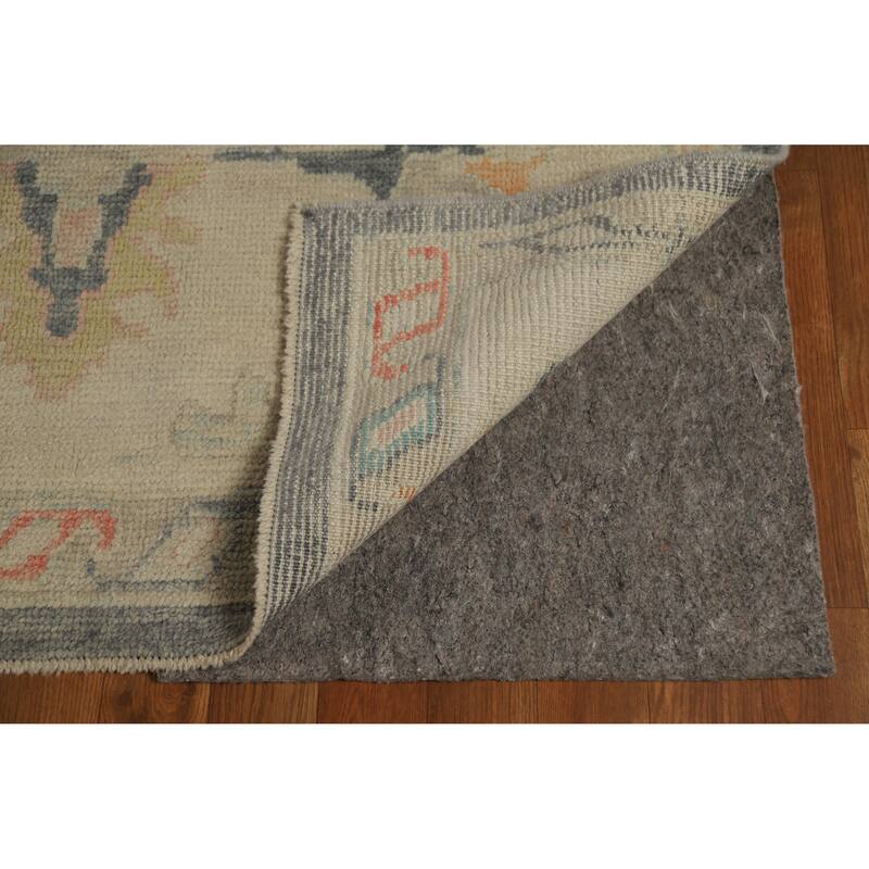 Hand Knotted Oriental 100% Wool Carpet Transitional All-Over Greys & Charcoal Oushak Area Rug - 12' 8'' X 8' 7''